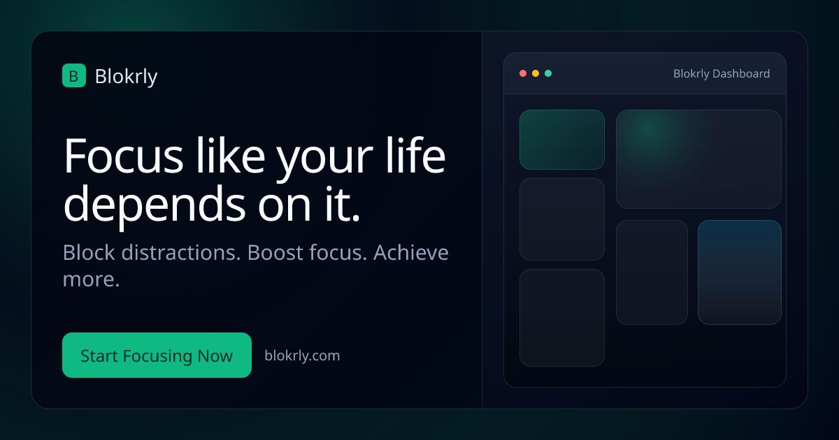 Blokrly — Strict Website Blocker for Chrome | Focus Timer & Blocking